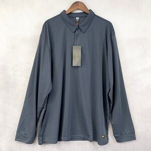 MIER Striped Long Sleeve Polo Shirt Men 3XL Performance Gorp Minimal Tech Golf